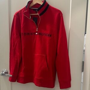 Tommy Hilfiger Red Zip-Up Sweater